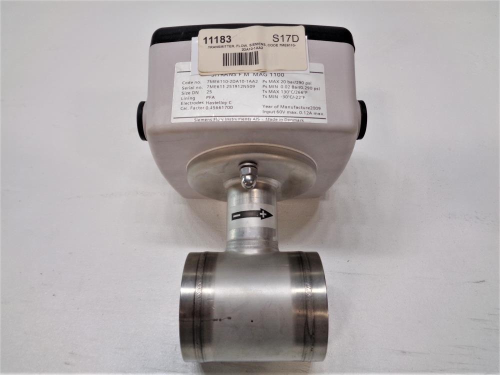 Siemens Sitrans F M Mag 1100 Electromagnetic Flow Sensor 7ME6110-2DA10-1AA2